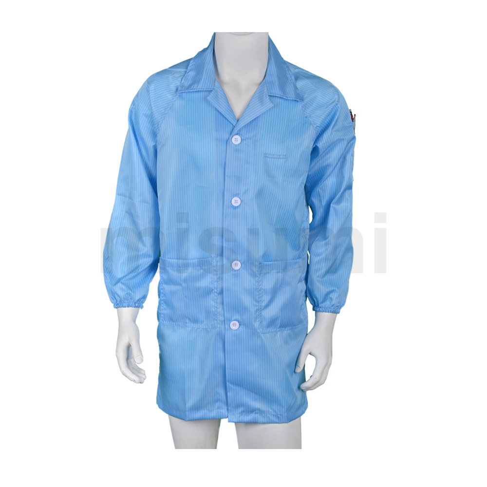藍色條紋防靜電紐扣大褂