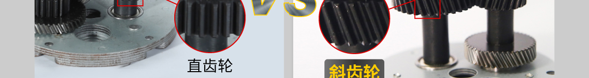 斜齒輪的使用，減小沖擊、延長(zhǎng)壽命 、噪音更小