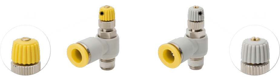 進(jìn)口/出口旋鈕顏色區(qū)分設(shè)計，方便區(qū)分使用