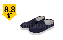 PVC防靜電藏青色帆布中巾鞋