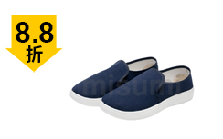 PU防靜電藏青色帆布中巾鞋