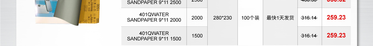 3M耐水砂紙401Q系列