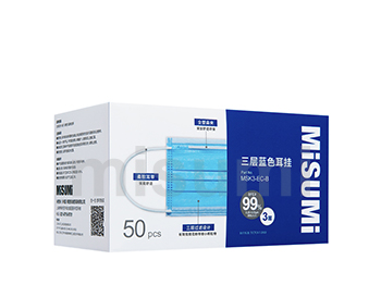 一次性藍色平面口罩