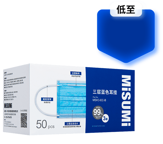 一次性藍色平面口罩