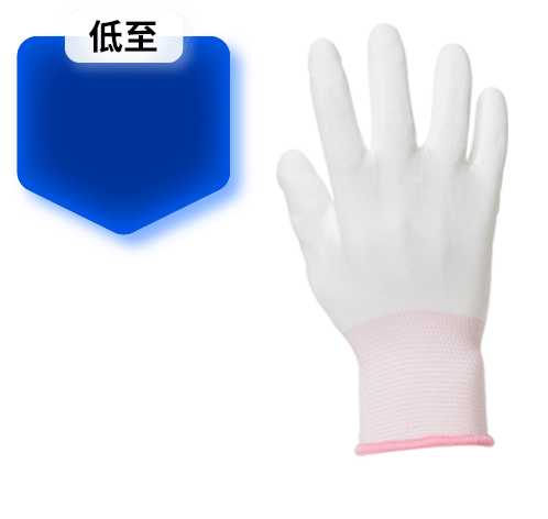 涂掌手套 滌綸PU
                           符合RoHS10指令要求
                           10副/袋