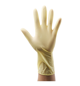 環(huán)境友好型無硅油
												一次性乳膠手套千級(jí)12寸