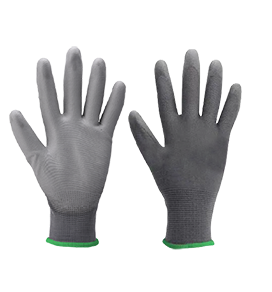 灰色PU滌綸涂掌手套