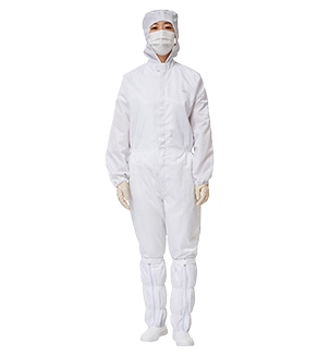 白色網(wǎng)格防靜電
												連帽連體服