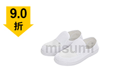 PVC防靜電白色帆布單孔網面鞋