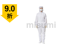 白色網格防靜電連帽連體服