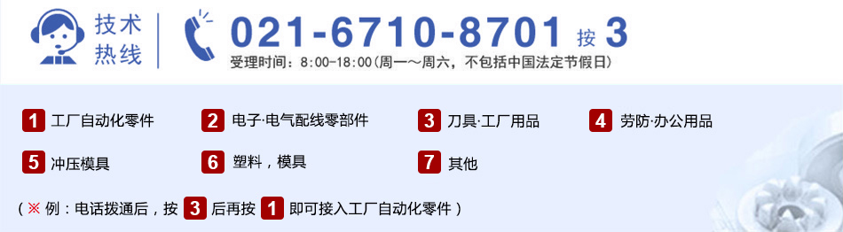 技術(shù)熱線：021-6710-8701 按 3